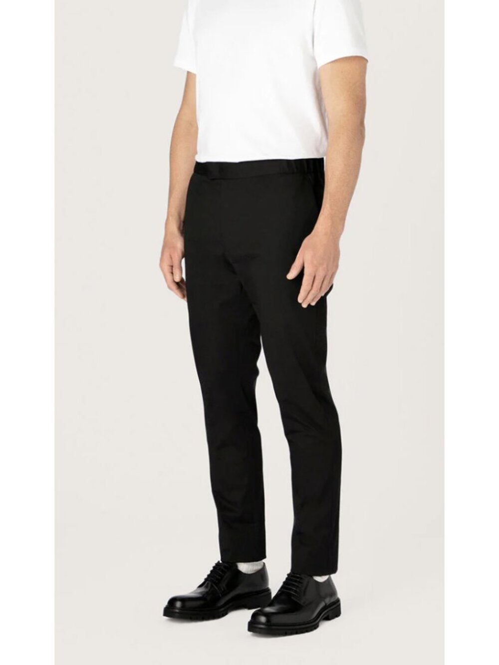 L'ESTRANGE The 24 Trouser Cotton Slim Fit Pants in Black Small Minimalist Street